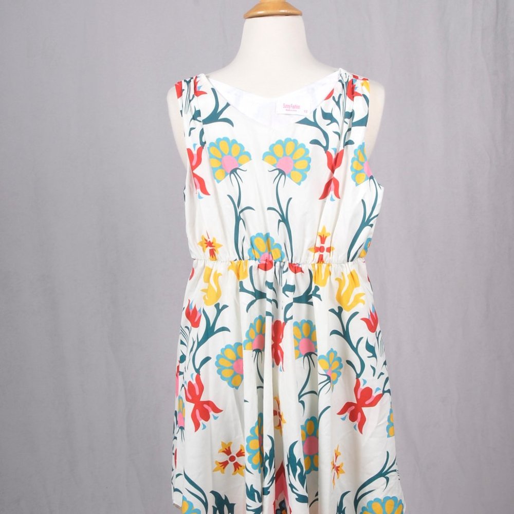 Sunny fashion,  Girls, Cream Floral A-Line Dress, Size 12 - Picture 2 of 6